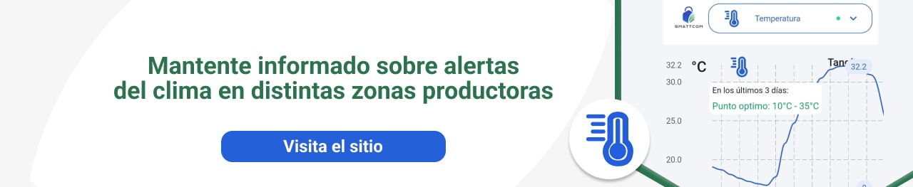 Mantente informado sobre alertas de clima en distintas zonas productoras