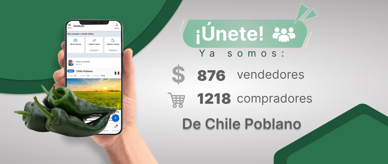 Consulta precios de Chile Poblano y comercialízalo en Smattcom