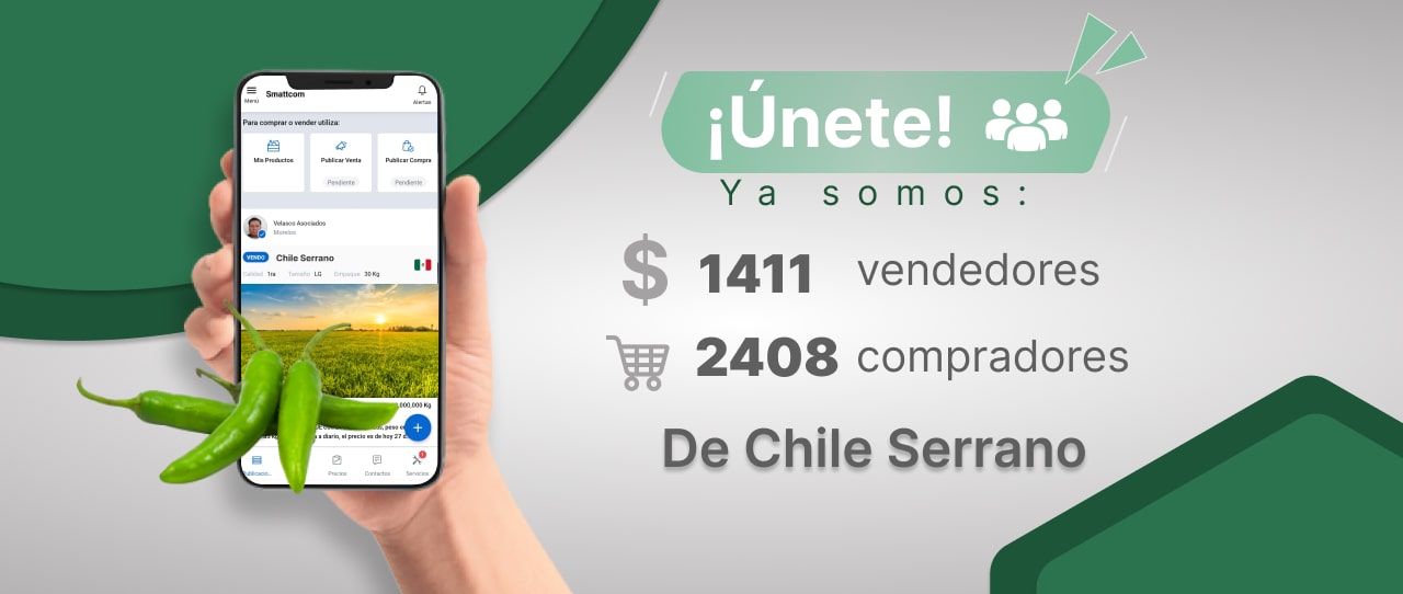 Consulta precios de Chile Serrano y comercialízalo en Smattcom